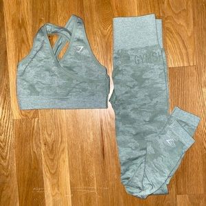 Gymshark Camo Seamless Set - Sage Green